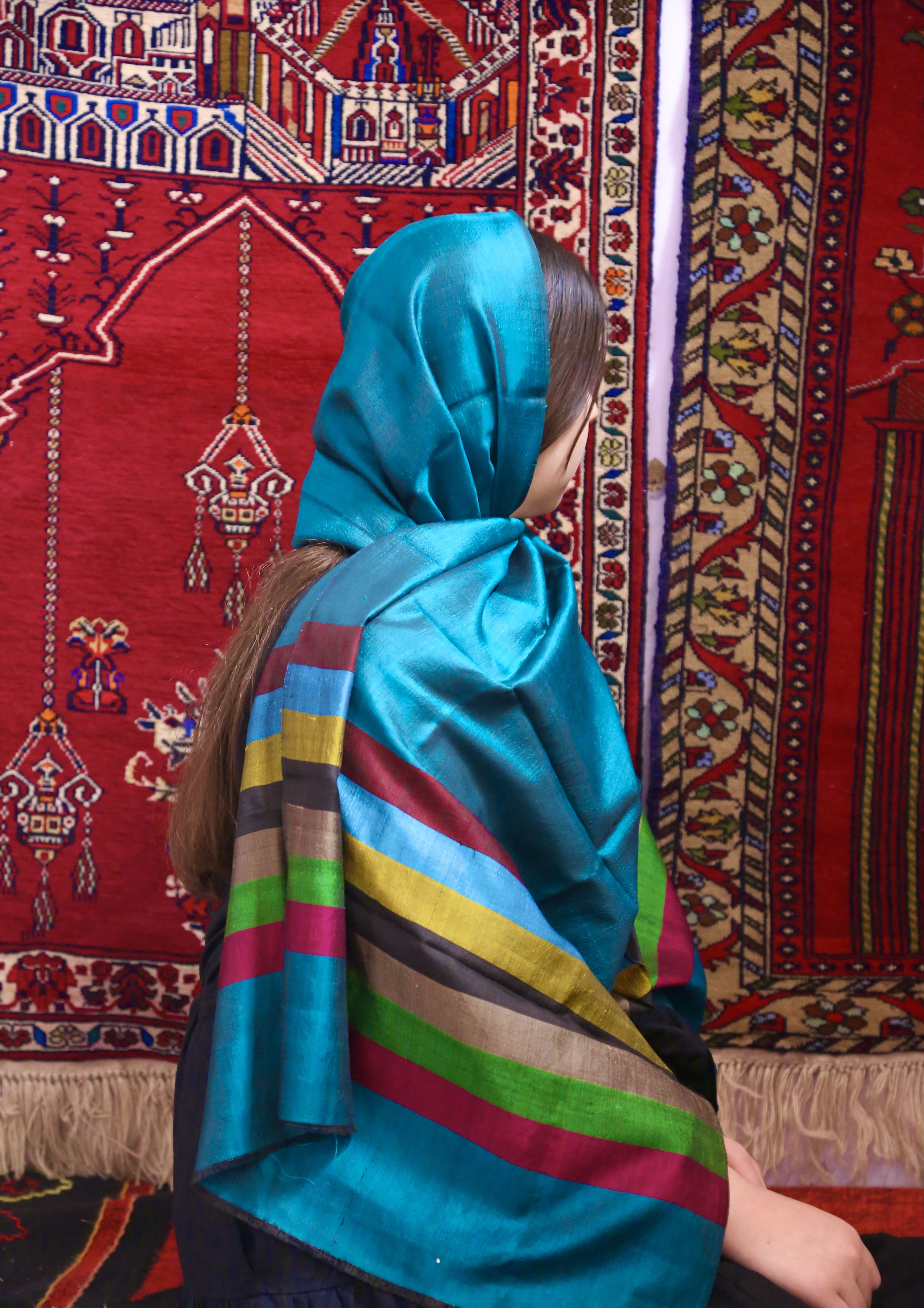 Handmade natural silk scarf