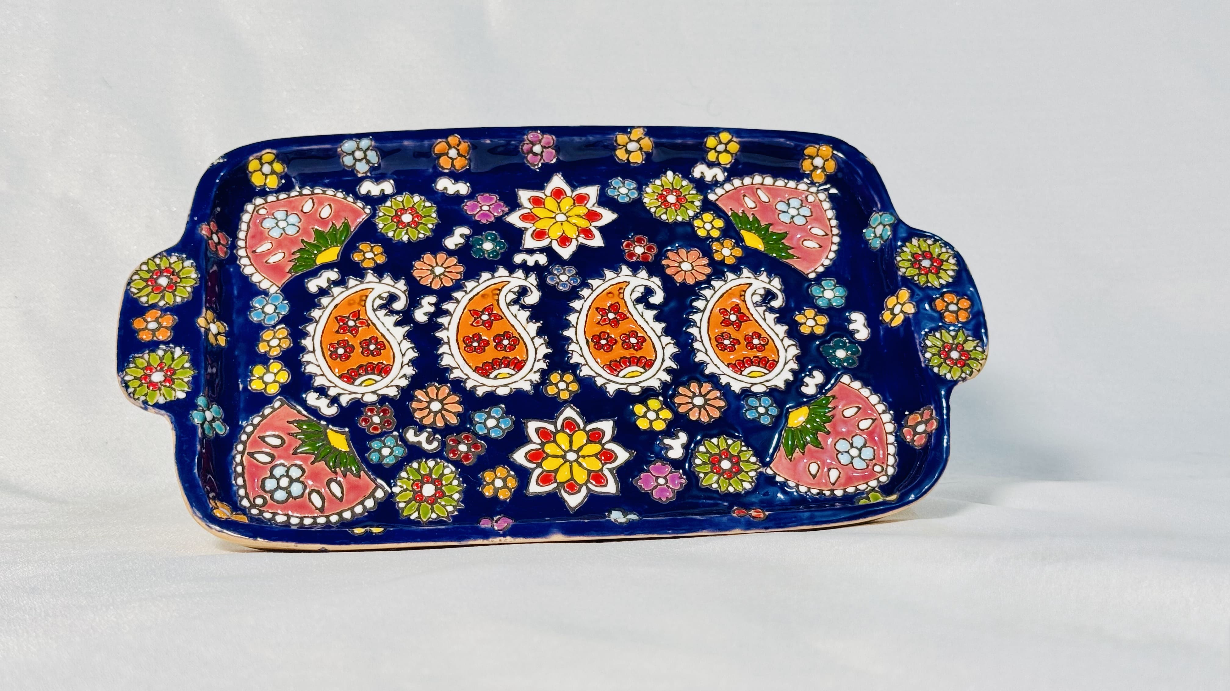 Afghan hand-painted tray