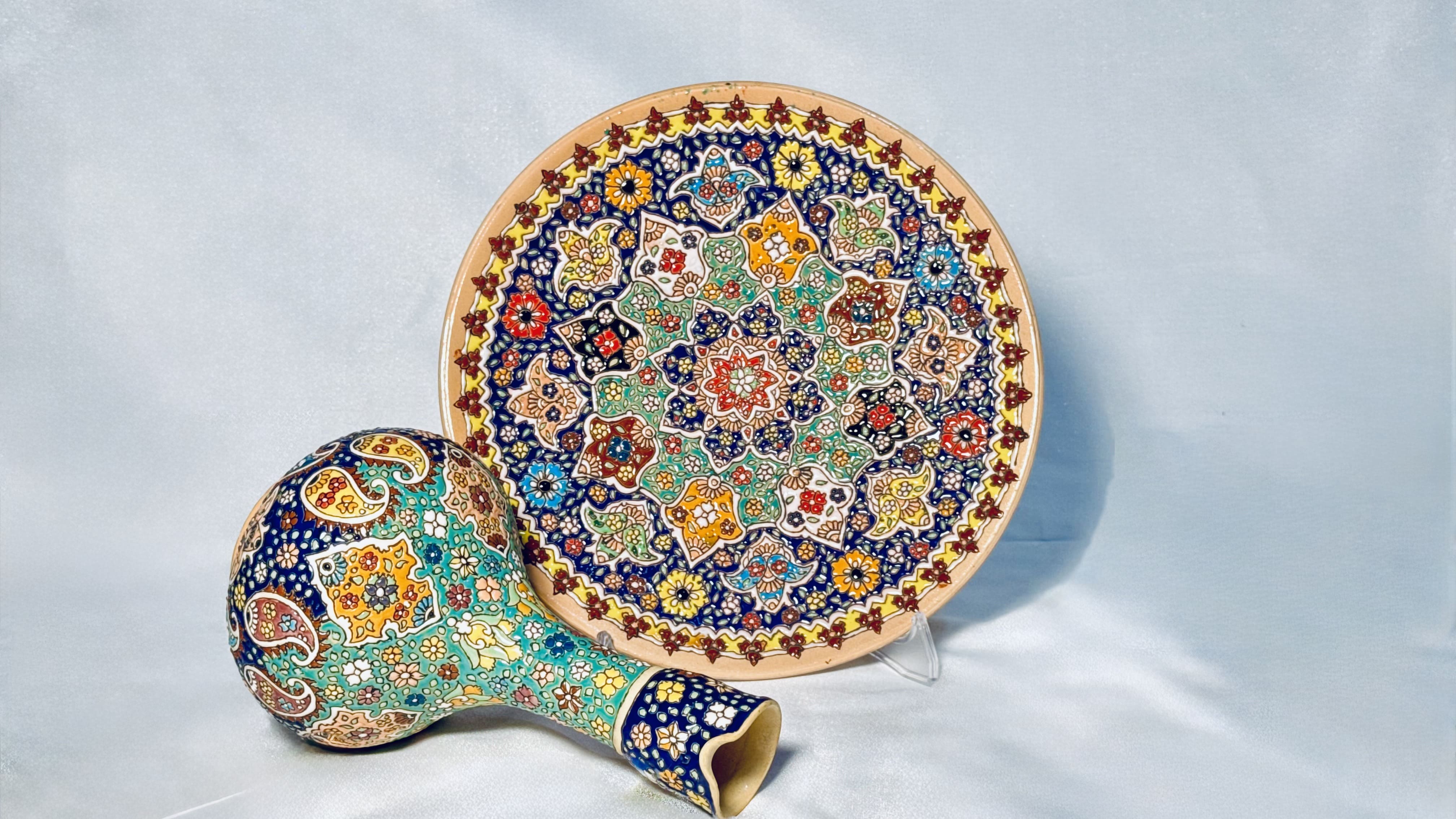 Enameled pottery rose water