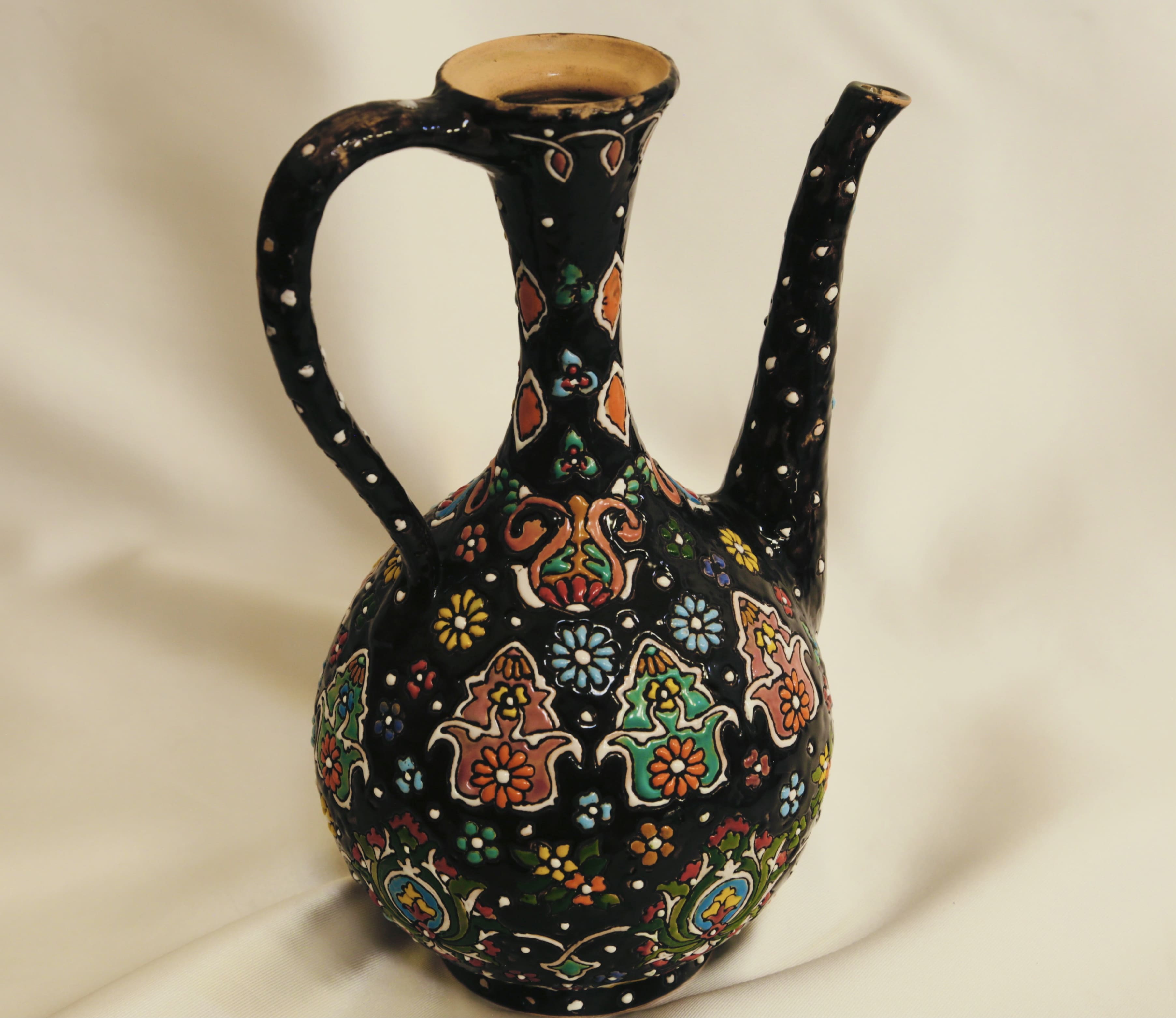 Enameled pottery rose water