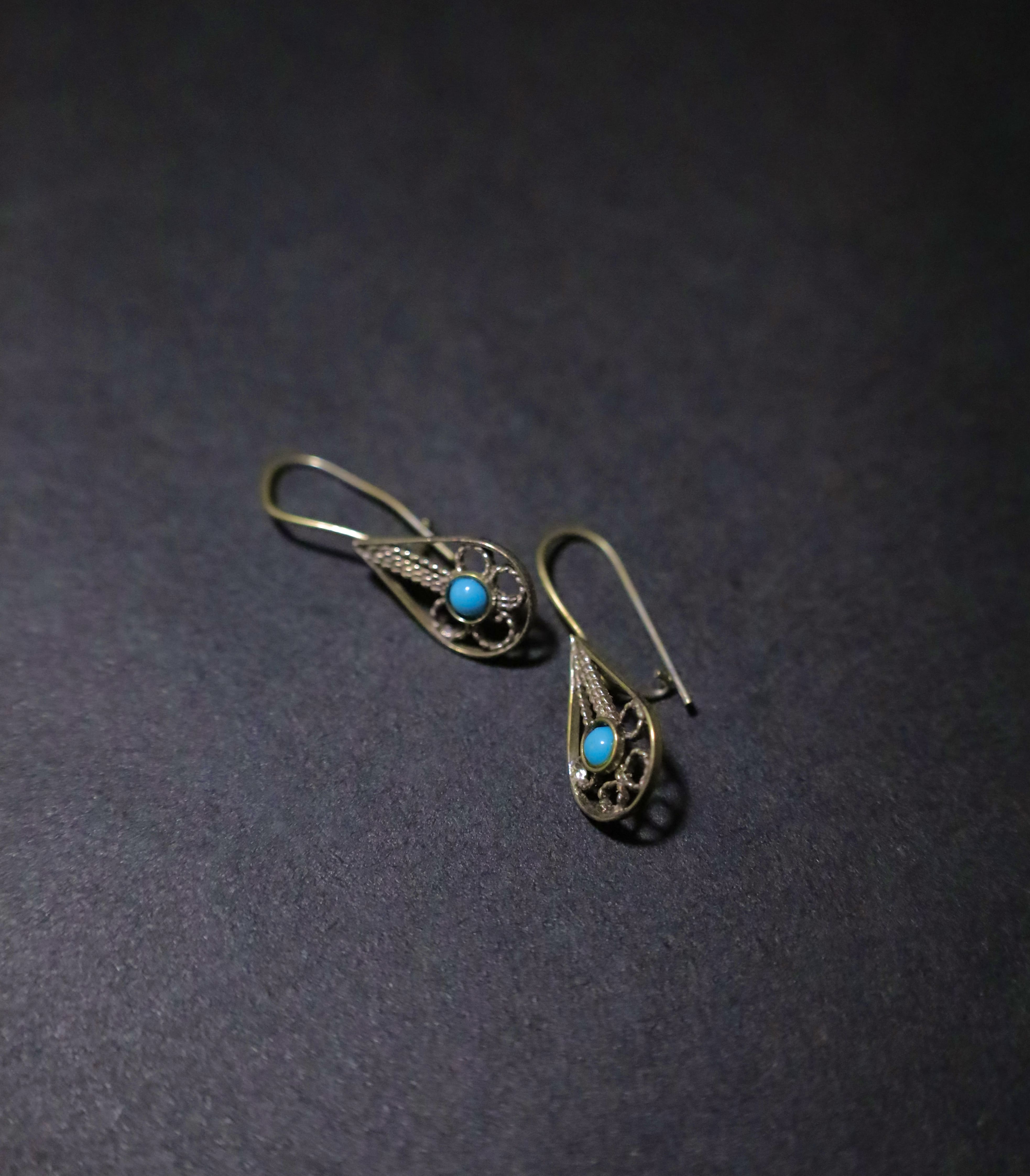 Silver turquoise earrings