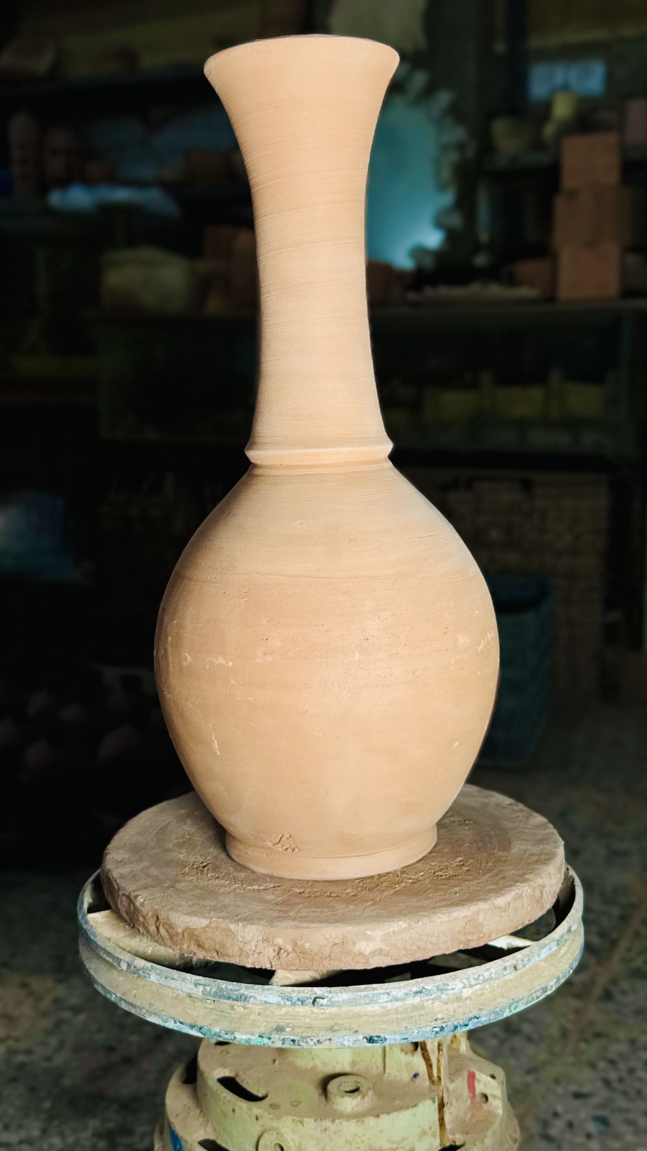 Hand-carved clay jar
